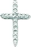 14K White Gold Diamond Cross Pendant Charm Jewelry