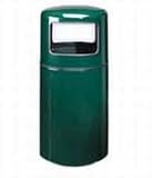 Atrium Fiberglass Trash Container, Dome Top, 28 Gallon, Gray, Round RUB911200GRAY