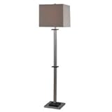 IMAGE OF Kenroy Home 21055BS Turret Floor Lamp, Brushed Steel with Black Accents