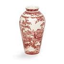 Porcelain Red Toile Bud Vase For Beautiful Home Decor