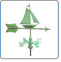 Sailboat Roof-Mount Weathervane- Antiqued Copper