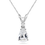 0.02 Cts Diamond & 0.45 Cts White Sapphire Pendant 
