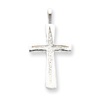 Sterling Silver Cross Pendant with 20 Inch Sterling Silver Chain