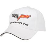 C6 Corvette Sandwich Brim Fitted Hat - White (L/XL)