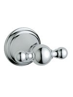 GROHE Geneva Robe Hook, Satin Nickel with Polished Brass Accent #40155AR0