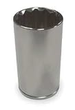 Westward 1NUD2 Socket, SAE, 1/2 In Dr, 12 Point, 1 1/4 In