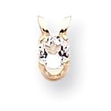14k 4mm Round White Topaz Birthstone Pendant XBE207