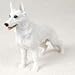 German Shepherd, White Original Dog Figurine (4in-5in)