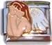 Clearly Charming Angel with White Wings Italian Charm Bracelet Link