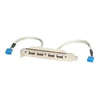 StarTech.com 4 Port USB A Female Slot Plate Adapter (USBPLATE4)