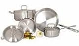 Discounts induction cookware sets-Adcraft SXS-7PC Stainless Induction Cookware Set 18-10 7pc
