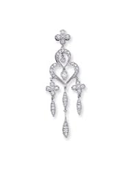 Sterling Silver Fancy CZ Chandelier Style Pendant