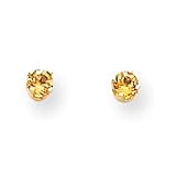 14k 3mm Round November/Citrine Post Earrings XBE47
