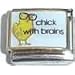 Clearly Charming Chick With Brains Animal Italian Charm Bracelet Link