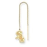 14K Chicago White Sox Logo Threader Earrings