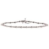 1.00 ctw Diamond Heart Bracelet, 14k Gold B-H3Stone10Kwg 8inch