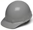Gray, Standard Brim, Sleek Shell Hard Hat with 8 Point Ratchet Suspension