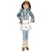 Riding Skirts | Lace Skirts | Fashion Skirts | Children's Denim Skirts - Jean Jacket with Striped Shirt & Lace Skirt Outfit