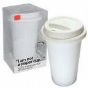 DCI I Am Not a Paper Cup 10-Ounce Porcelain Travel Cup with Lid