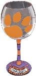 Clemson Tigers Ncaa Pair Of Hand Painted 16Oz. Wine Glass (Set Of 2)