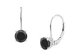 14K White Gold : Round Black Diamond Stud Earrings â? 1.50 CT. TW