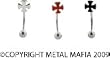 IRON CROSS EYEBROW RING CRVICBK- BLACK
