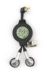 ChicBuds Genuine Swarovski Crystals Green Retractable Earbuds for Ipods & Mp3