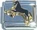 Clearly Charming Black Horse Jumping Animal Italian Charm Bracelet Link