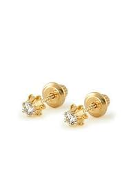 Childrens Jewelry - 14K Yellow Gold 0.14 CTW Diamond Stud Earrings