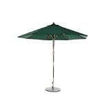 Hardwood 270cm Garden Market Parasol Black