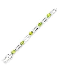 Sterling Silver Peridot Bracelet - 7.5 Inch