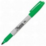 Sharpie  Permanent Marker, 1.0mm Fine Tip, Green Ink (SAN30004) Category: Permanent Markers