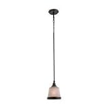 Sea Gull Lighting 61330-825 Warwick One-Light Mini Pendant, Vintage Bronze Finish with Smoky Parchment Glass
