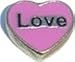 Jewelry : Clearly Charming Love in Pink Heart Heart Locket Charm Word, Saying Theme