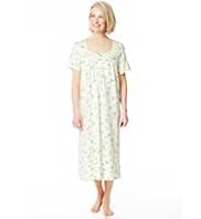 Short Sleeve Floral Print Pintuck Nightdress