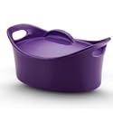 Rachael Ray Stoneware 4-Quart Covered Bubble & Brown Casserole "Casseroval", Purple