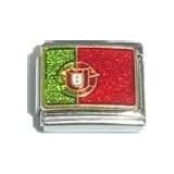 Clearly Charming Portugal Flag Italian Charm Bracelet Link