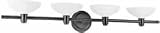 International Lighting 4 Light Palm Desert Vanity Bar With Etched White Glass Chrome