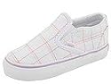 Vans Kids Classic Slip-On (Infant/Toddler) | Girls Shoes (TM Plaid 09) True White/Fair Orchid