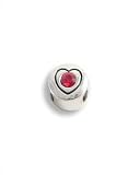Heart Disc with Red Swarovski Rhinestone