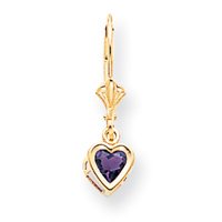 14k 5mm Heart Amethyst earring XLB109AM