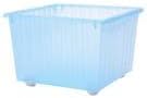 IKEA - VESSLA Storage crate with casters with lids, blue (X2)