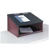 Safco 8916MH Tabletop Lectern, With Black Top, Shelf, Mahogany