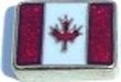Clearly Charming Canadian Flag Heart Locket Charm Patriotic Theme