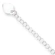 Sterling Silver Heart Charm Childs Bracelet - 6 inch