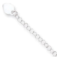 Sterling Silver Heart Charm Childs Bracelet - 6 inch