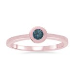 0.20 Cts Teal Blue Diamond Stack Band in 14K Pink Gold