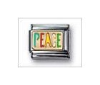PEACE (writing) Mix Classic Enamel, Italian Charm by Nomination Charms