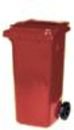 Wheelie Bin - Red - 120L - Free Delivery