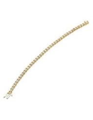 14K Yellow Gold 03.00Mm=4Cttw Created Moissanite Bracelet